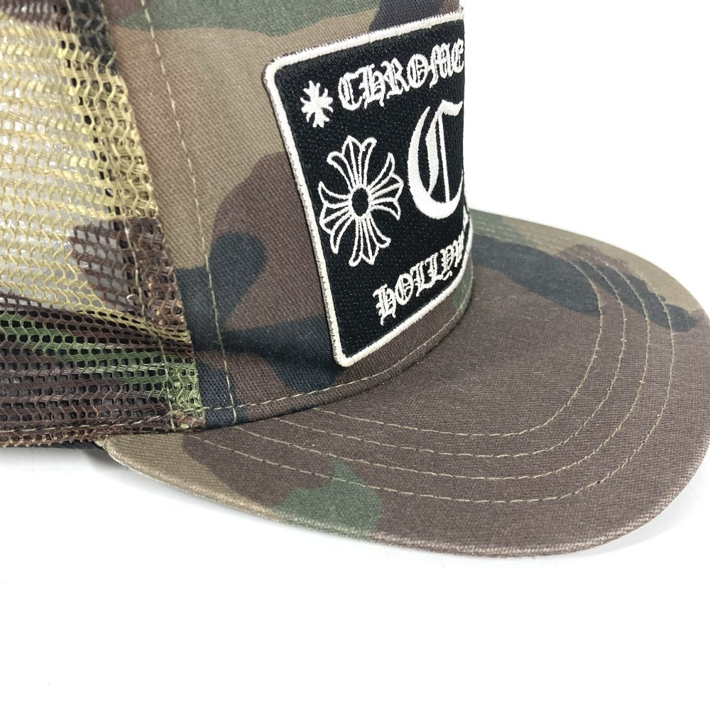 CHROME HEARTS Camouflage logo FUCK hat cap baseball mesh cap cotton / polyester khaki Used