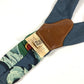 HERMES vintage Logo Apparel, Fashion Accessories suspenders silk / Leather Navy/Green Used