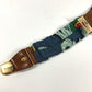 HERMES vintage Logo Apparel, Fashion Accessories suspenders silk / Leather Navy/Green Used