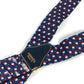 HERMES vintage Logo Apparel, Fashion Accessories suspenders silk / Leather Navy/Red x White Used