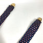 HERMES vintage Logo Apparel, Fashion Accessories suspenders silk / Leather Navy/Red x White Used