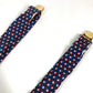 HERMES vintage Logo Apparel, Fashion Accessories suspenders silk / Leather Navy/Red x White Used