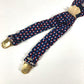 HERMES vintage Logo Apparel, Fashion Accessories suspenders silk / Leather Navy/Red x White Used