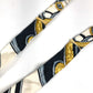 HERMES vintage Logo all-over print Brides de Gala Apparel, Fashion Accessories suspenders silk / Leather White/Black Used