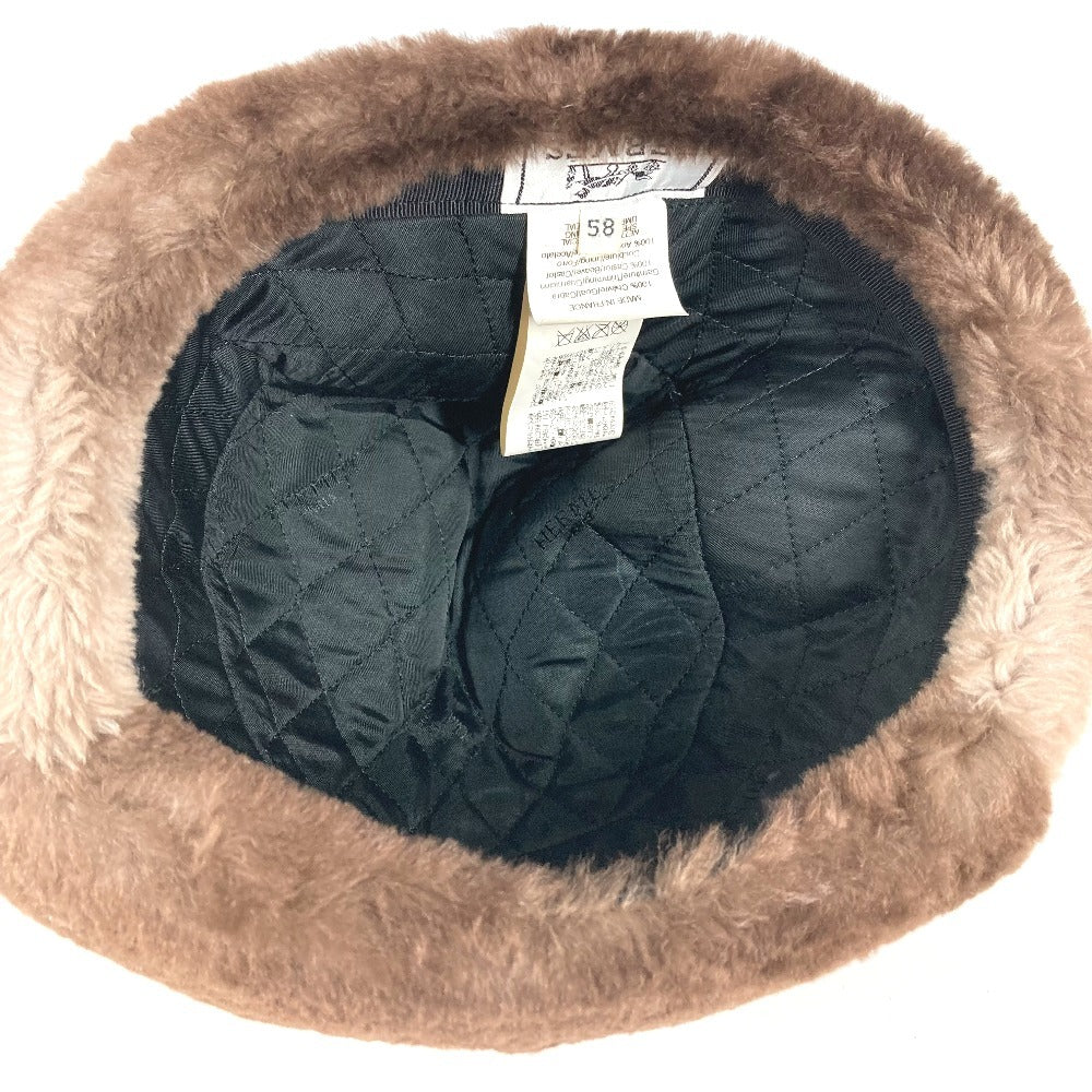 HERMES Pilot hat, fur Hat, cap, knit hat hat Leather Brown/BeigeBased Used