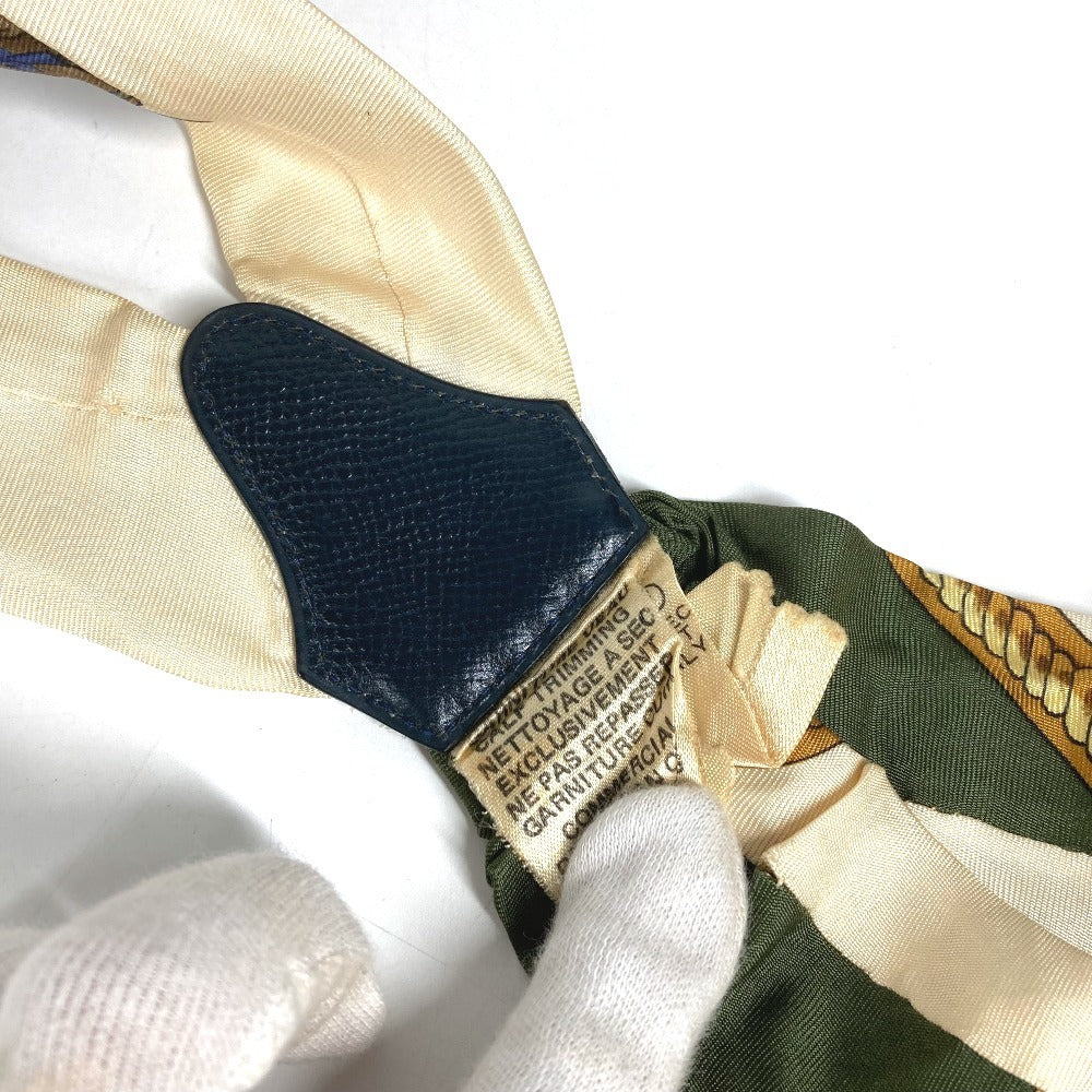 HERMES vintage Logo Apparel, Fashion Accessories suspenders silk White/Multicolore Used
