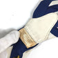 HERMES vintage Logo Apparel, Fashion Accessories suspenders silk / Leather Navy/White Used