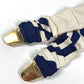 HERMES vintage Logo Apparel, Fashion Accessories suspenders silk / Leather Navy/White Used