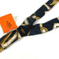 HERMES vintage Logo Apparel, Fashion Accessories suspenders silk / Leather Black/White Used