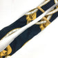 HERMES vintage Logo Apparel, Fashion Accessories suspenders silk / Leather Black/White Used