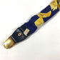 HERMES vintage logo Apparel, Fashion Accessories suspenders silk / Leather Navy/yellow Used