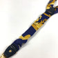 HERMES vintage logo Apparel, Fashion Accessories suspenders silk / Leather Navy/yellow Used