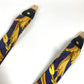 HERMES vintage logo Apparel, Fashion Accessories suspenders silk / Leather Navy/yellow Used