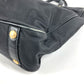 PRADA logo Hand Bag Tote Bag Leather / Nylon Black/Gold Used