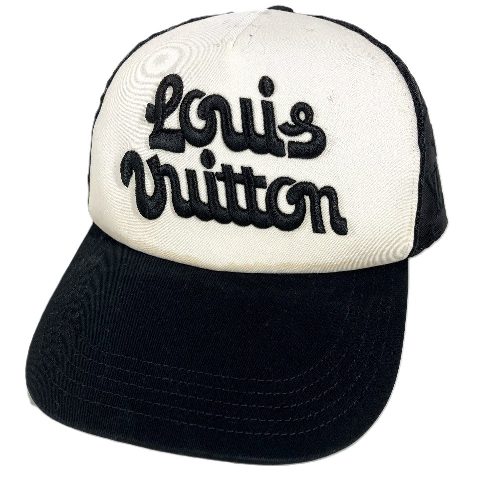 LOUIS VUITTON M7462L Signature Cap Logo hat, baseball cap cap cotton Black/White Used