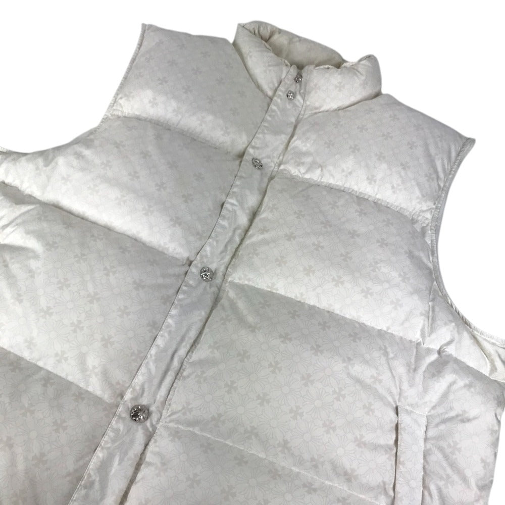 CHROME HEARTS Sleeveless down vest CHPlus Crossball Button Down Vest apparel tops outerwear Best polyester White Used