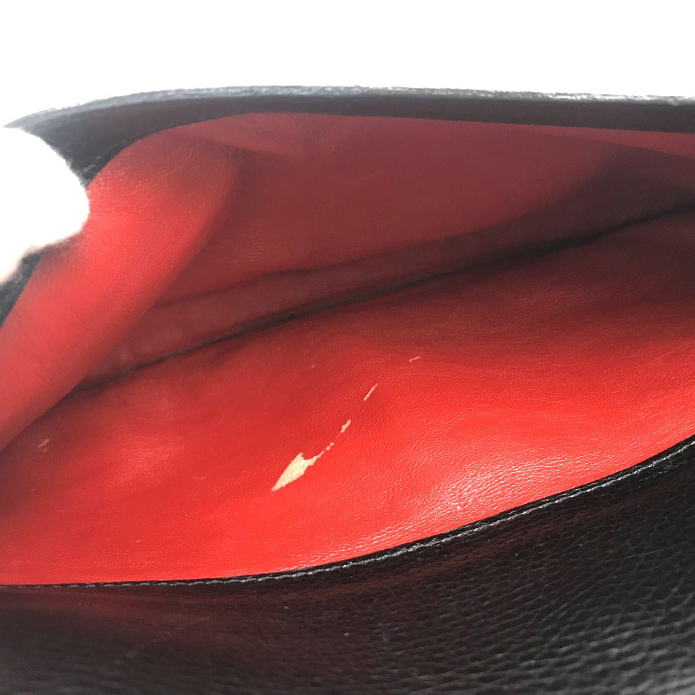 CELINE Vintage Circle Logo One-Shoulder Bag, Leather Handbag, Women's, Black, Black with Gold Hardware