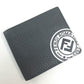 FENDI 7M0169 A4NR FF Logo Stamp Compact Wallet Calfskin Men's Gray Dark Gray/White