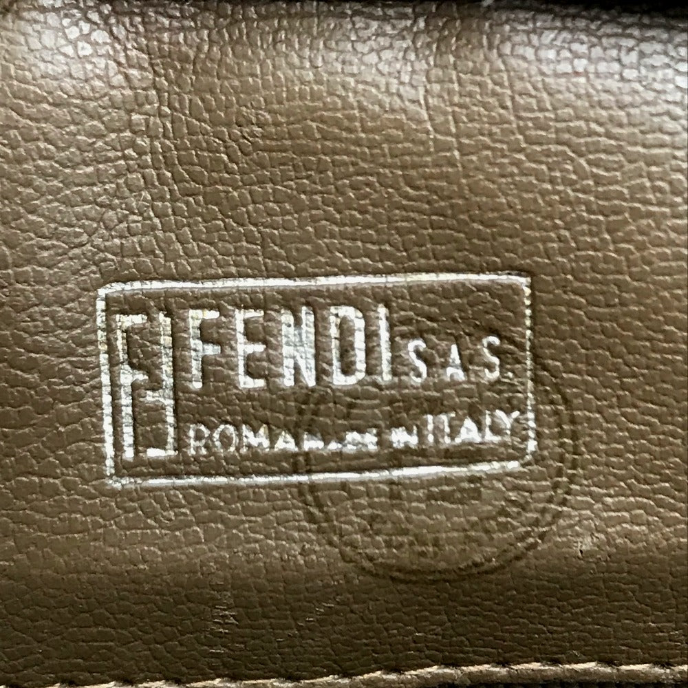 FENDI ヴィンテージ ズッカ FF柄 ロゴ カバン ポシェット 斜め掛け ショルダーバッグ ビニール/レザー レディース ベージュ×ブラウン