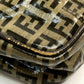 FENDI ヴィンテージ ズッカ FF柄 ロゴ カバン ポシェット 斜め掛け ショルダーバッグ ビニール/レザー レディース ベージュ×ブラウン
