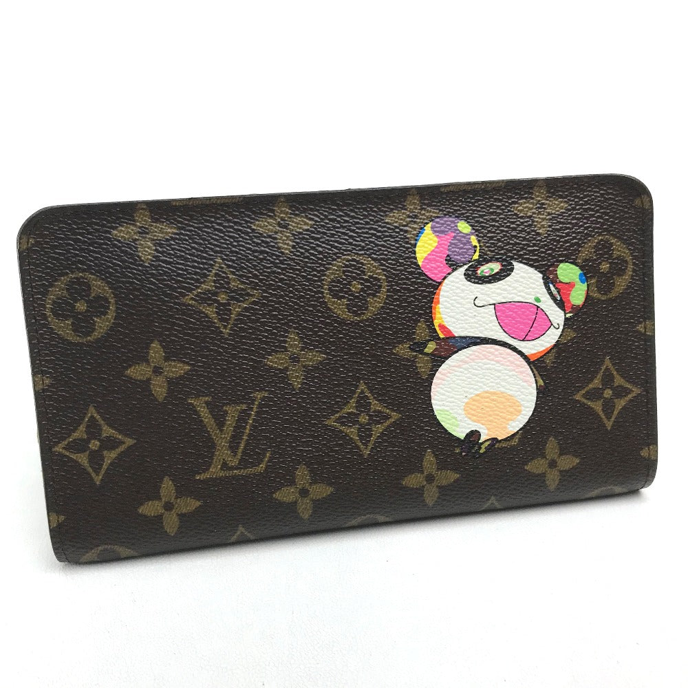 LOUIS VUITTON M61729 Monogram Panda Portomone Sip Takashi Murakami Long Wallet Monogram Canvas Women's Brown Brown