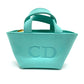 Dior CD Logo Micro Bag, Mini Pouch, Charm, Leather Handbag, Women's, Turquoise Blue with Gold Hardware