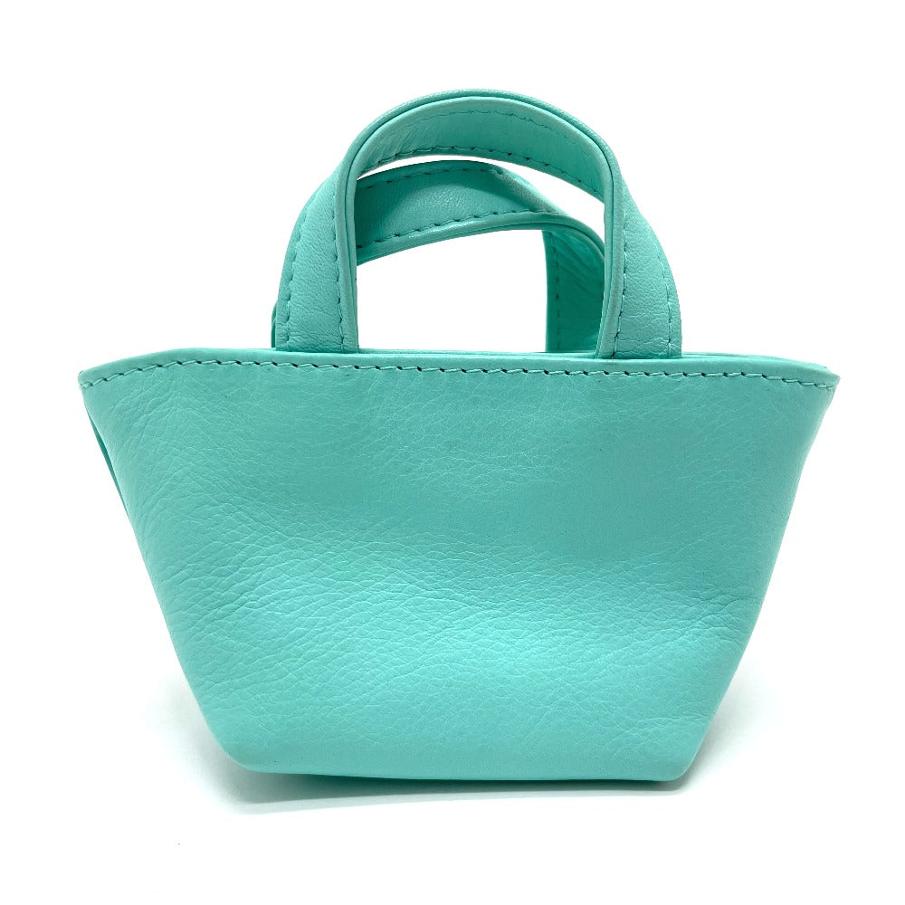 Dior CD Logo Micro Bag, Mini Pouch, Charm, Leather Handbag, Women's, Turquoise Blue with Gold Hardware