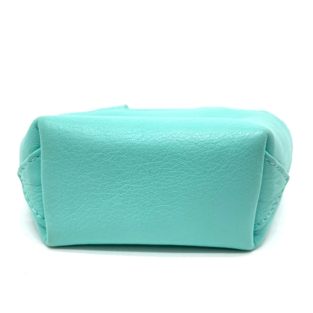 Dior CD Logo Micro Bag, Mini Pouch, Charm, Leather Handbag, Women's, Turquoise Blue with Gold Hardware