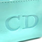 Dior CD Logo Micro Bag, Mini Pouch, Charm, Leather Handbag, Women's, Turquoise Blue with Gold Hardware