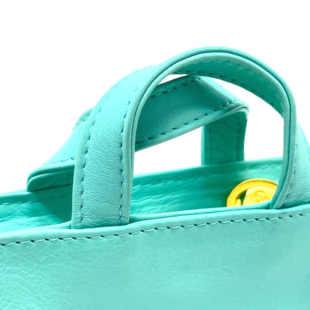 Dior CD Logo Micro Bag, Mini Pouch, Charm, Leather Handbag, Women's, Turquoise Blue with Gold Hardware