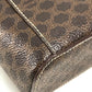 CELINE Macadam Makeup Pouch, Cosmetic Bag, Handbag, Vanity Bag, Leather/PVC, Women's, Brown