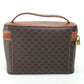 CELINE Macadam Makeup Pouch, Cosmetic Bag, Handbag, Vanity Bag, Leather/PVC, Women's, Brown