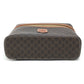 CELINE Macadam Makeup Pouch, Cosmetic Bag, Handbag, Vanity Bag, Leather/PVC, Women's, Brown