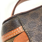CELINE Macadam Makeup Pouch, Cosmetic Bag, Handbag, Vanity Bag, Leather/PVC, Women's, Brown