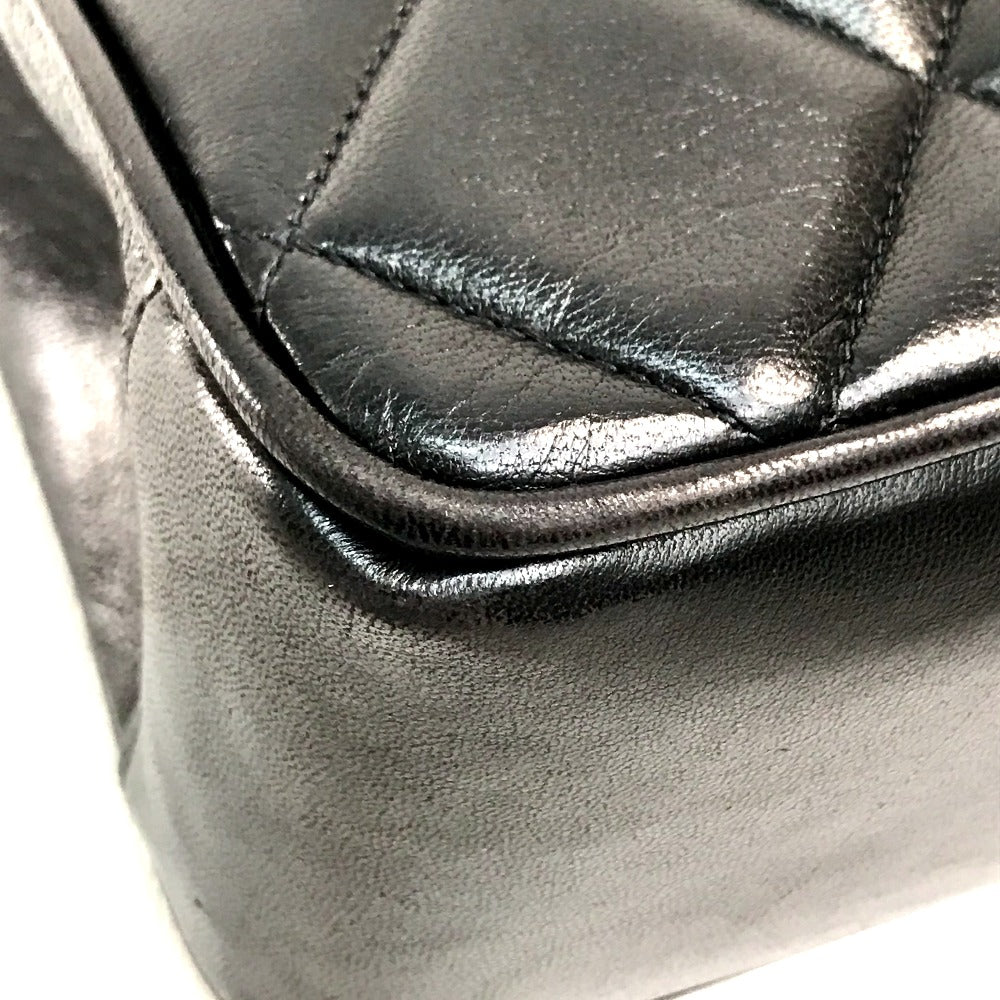 CHANEL CC Coco Mark Matelasse Quilted Handbag Tote Bag Lambskin Women's Black with Gold Hardware