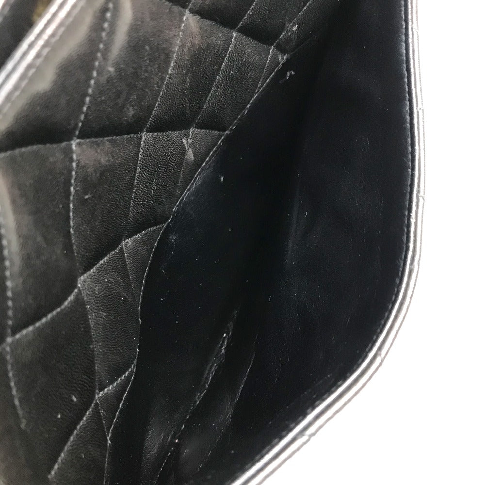 CHANEL CC Coco Mark Matelasse Quilted Handbag Tote Bag Lambskin Women's Black with Gold Hardware