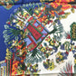 HERMES Carre 90 ASTRES et SOLEILS Ethnic Scarf Silk Women's Blue x Red x White