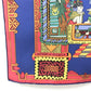 HERMES Carre 90 ASTRES et SOLEILS Ethnic Scarf Silk Women's Blue x Red x White
