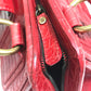 CELINE Embossed Leather Belt Handbag, Women's, Red