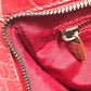CELINE Embossed Leather Belt Handbag, Women's, Red