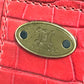 CELINE Embossed Leather Belt Handbag, Women's, Red