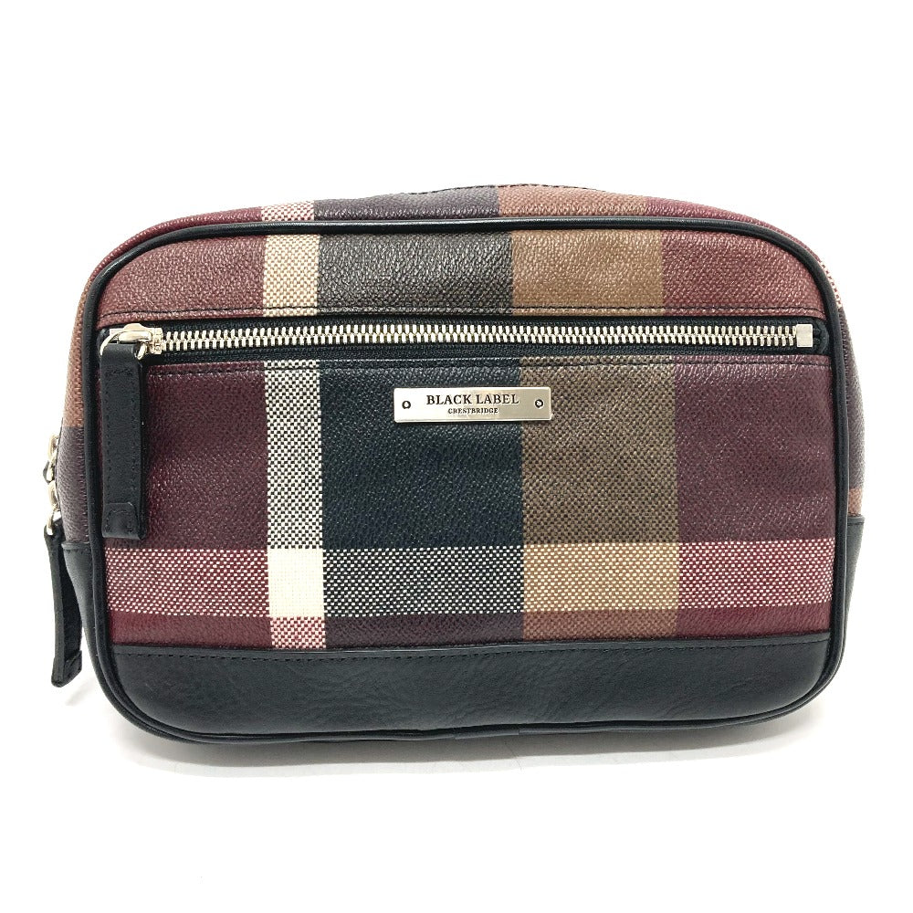 BLACK LABEL CRESTBRIDGE Logo Plate Bag, Waist Pouch, Body Bag, Leather/PVC, Men's, Bordeaux x Black