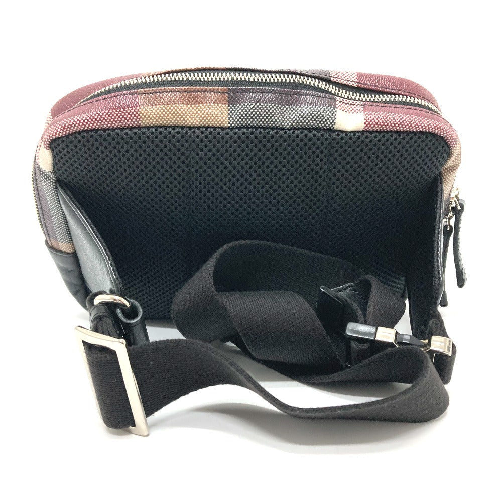 BLACK LABEL CRESTBRIDGE Logo Plate Bag, Waist Pouch, Body Bag, Leather/PVC, Men's, Bordeaux x Black