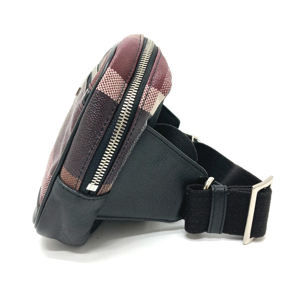 BLACK LABEL CRESTBRIDGE Logo Plate Bag, Waist Pouch, Body Bag, Leather/PVC, Men's, Bordeaux x Black