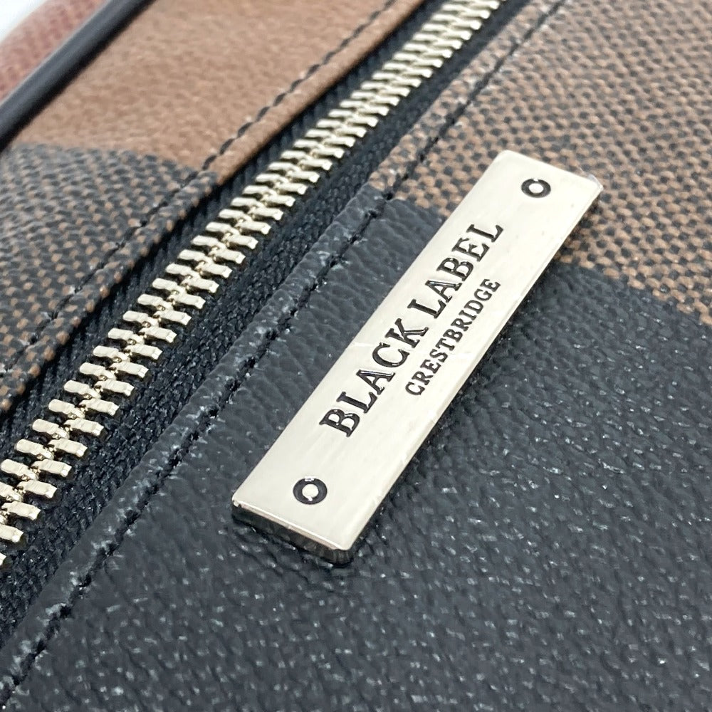 BLACK LABEL CRESTBRIDGE Logo Plate Bag, Waist Pouch, Body Bag, Leather/PVC, Men's, Bordeaux x Black