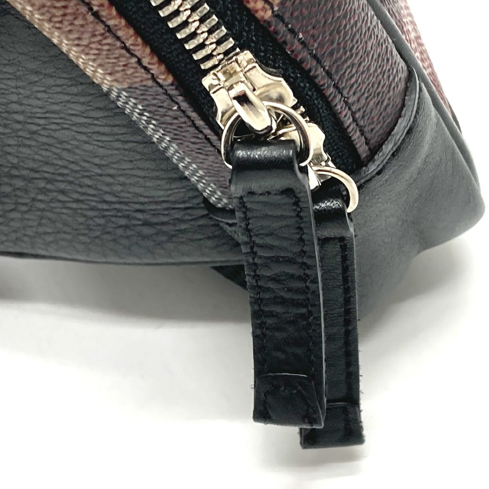 BLACK LABEL CRESTBRIDGE Logo Plate Bag, Waist Pouch, Body Bag, Leather/PVC, Men's, Bordeaux x Black