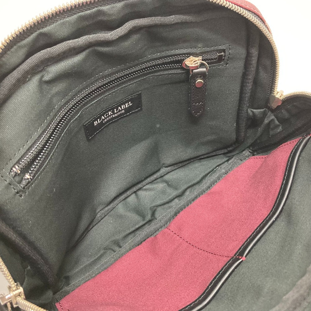 BLACK LABEL CRESTBRIDGE Logo Plate Bag, Waist Pouch, Body Bag, Leather/PVC, Men's, Bordeaux x Black