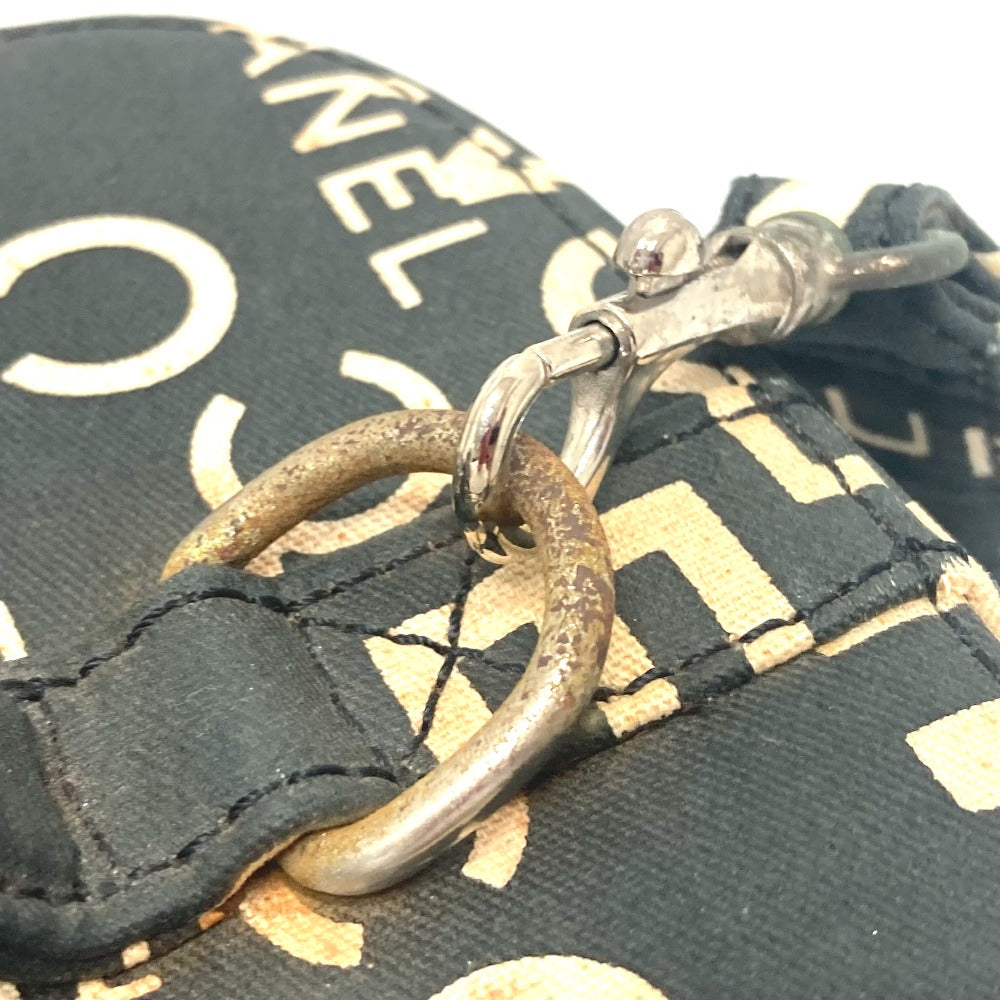 CHANEL バイシーライン ロゴ バニティバッグ バッグ カバン コスメバッグ 2WAY ショルダーバッグ ハンドバッグ コットンキャンバス レディース ブラック
