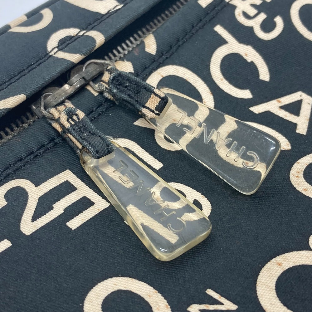 CHANEL バイシーライン ロゴ バニティバッグ バッグ カバン コスメバッグ 2WAY ショルダーバッグ ハンドバッグ コットンキャンバス レディース ブラック