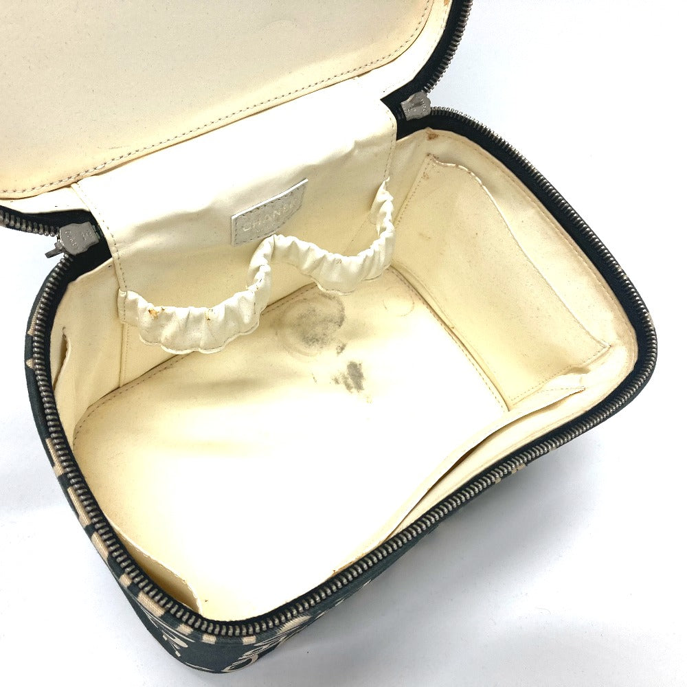 CHANEL バイシーライン ロゴ バニティバッグ バッグ カバン コスメバッグ 2WAY ショルダーバッグ ハンドバッグ コットンキャンバス レディース ブラック